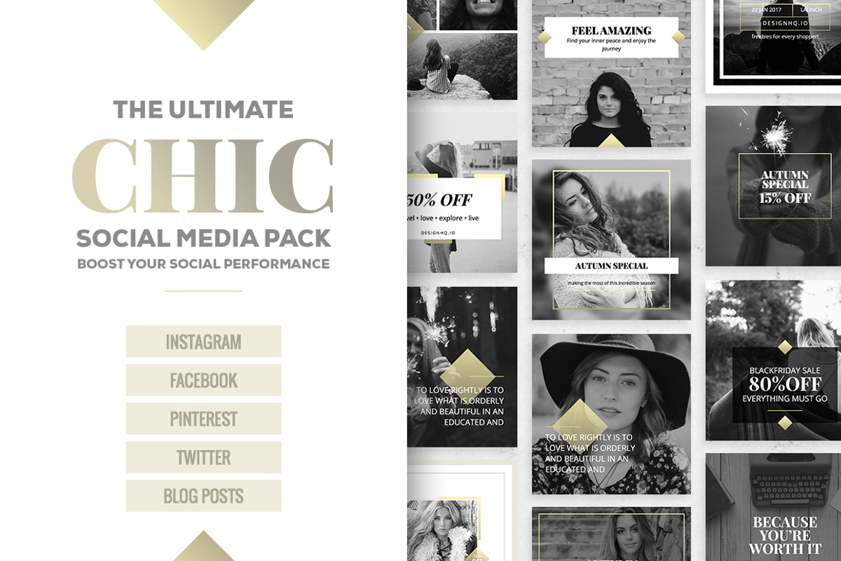 So Chic! Social Media Pack, a Social Media Template by DESIGN HQ (Photo 9 of 10)
