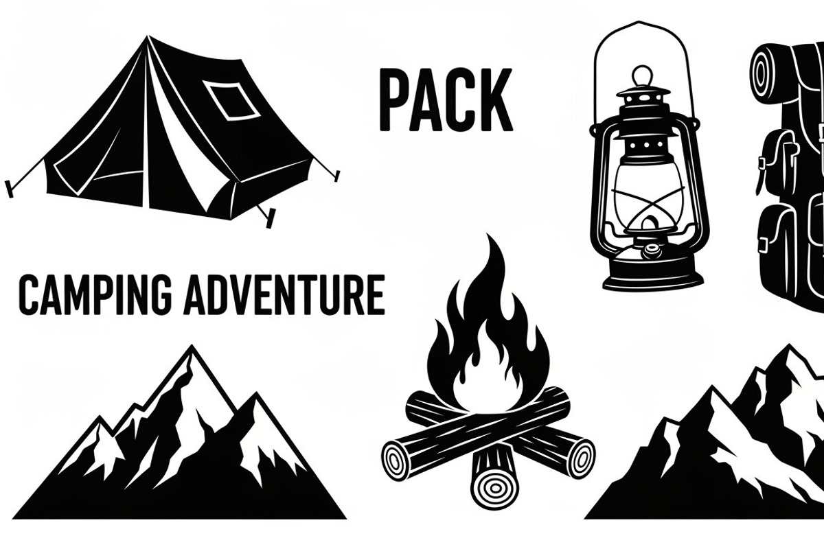 Camping Adventure Silhouette Icon, an Illustration by Artivon (Photo 15 of 51)