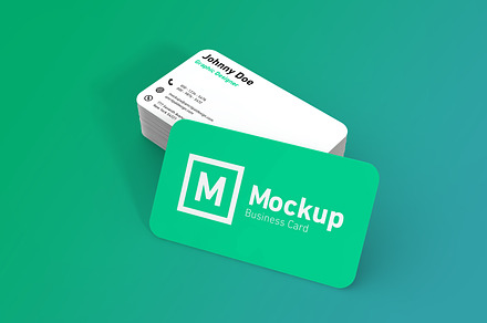 Rounded TwoSide Business Card Mockup