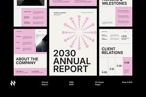 White Pink Annual Report, a Brochure Template by Neermana