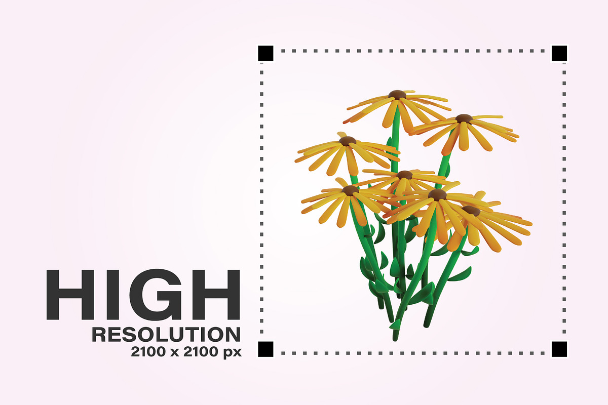 Set of 15 flower floral 3d icons, a Plants & Tree 3D Model by Guavanaboy (Photo 2 of 6)