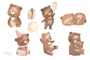 Cute BEAR.Watercolor woodland animal, an Animal Illustration by OlliArtDesign (Thumbnail 6 of 9)