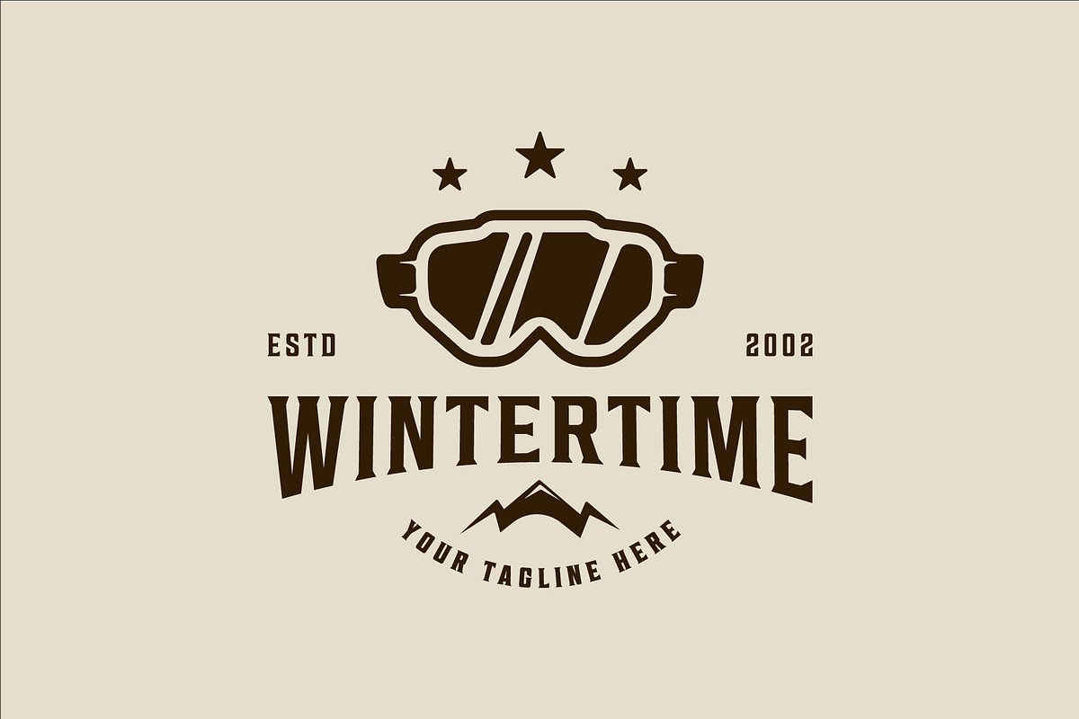winter goggles logo vintage vector, a Branding & Logo Template by zyxroun shop