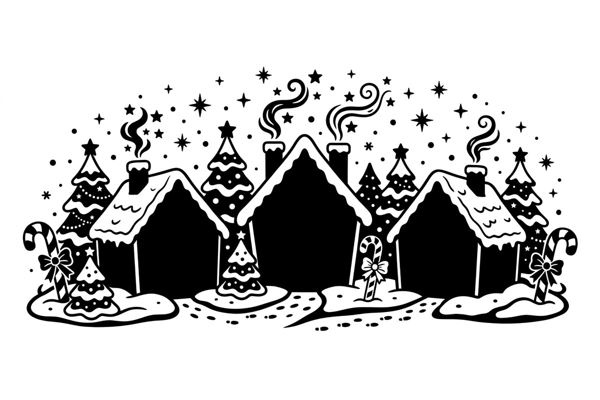 Gingerbread Winter Village Set, an Object Graphic by Creativeshirt (Photo 2 of 3)