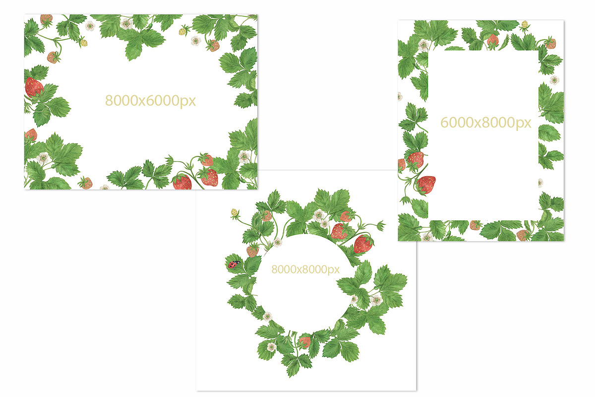 Strawberry-watercolor collection, a Pattern Graphic by ramika (Photo 4 of 4)