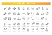 Soft and Life Skills Line Icons Set, an Outline Icon by Tettygreen (Thumbnail 1 of 2)