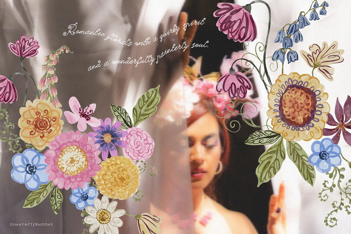 Whimsical Swirly Garden Florals, a Decorative Illustration by SunnyAfternoons (Photo 14 of 17)