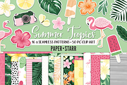 Summer Tropical Digital Bundle, a Pattern Graphic by Paper Starr Studio (Thumbnail 1 of 8)