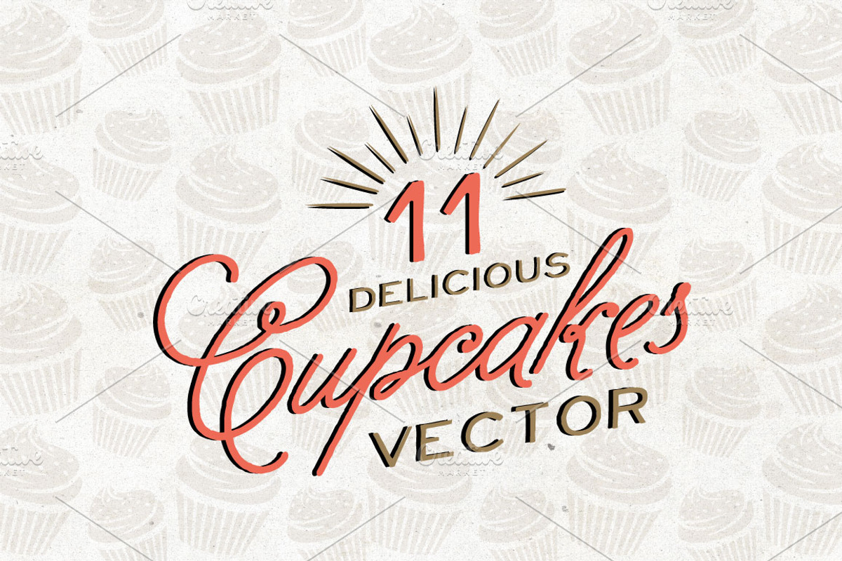 11 Delicious Cupcakes, a Decorative Illustration by SasiHouse (Photo 1 of 2)
