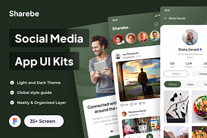 Sharebe - Social Media App UI Kits