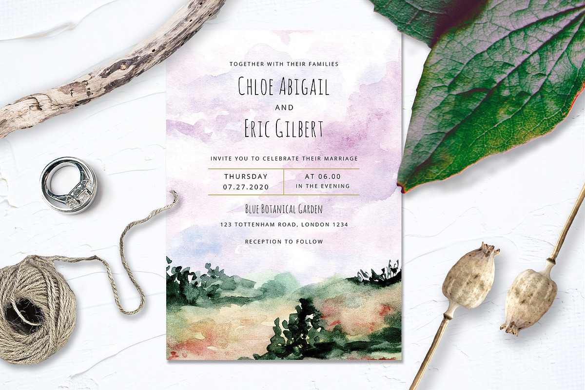 Landscape Wedding Collection, an Invitation Template by wulano (Photo 4 of 5)