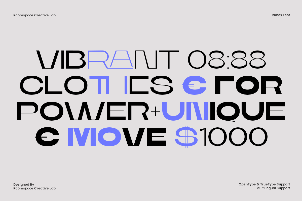 Runex – Modern Bold Expanded Sans, a Serif Font by roomspace creative lab (Photo 3 of 12)