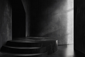 Sleek black, gray, and dark cement, a Photo by Pavel_design