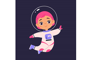 Space Adventure With Little Girl