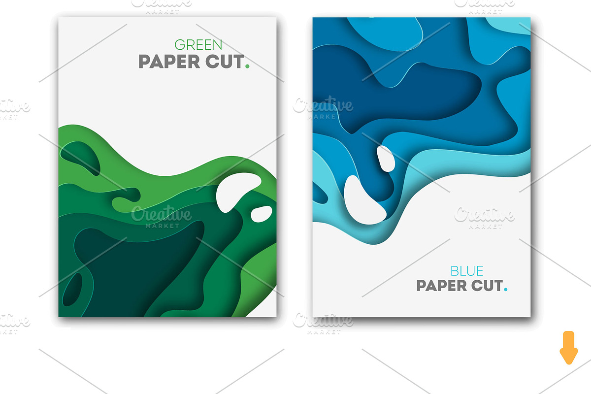 Banners paper cut, colorful set, a Flyer Template by Vitaliy Starkov (Photo 3 of 11)