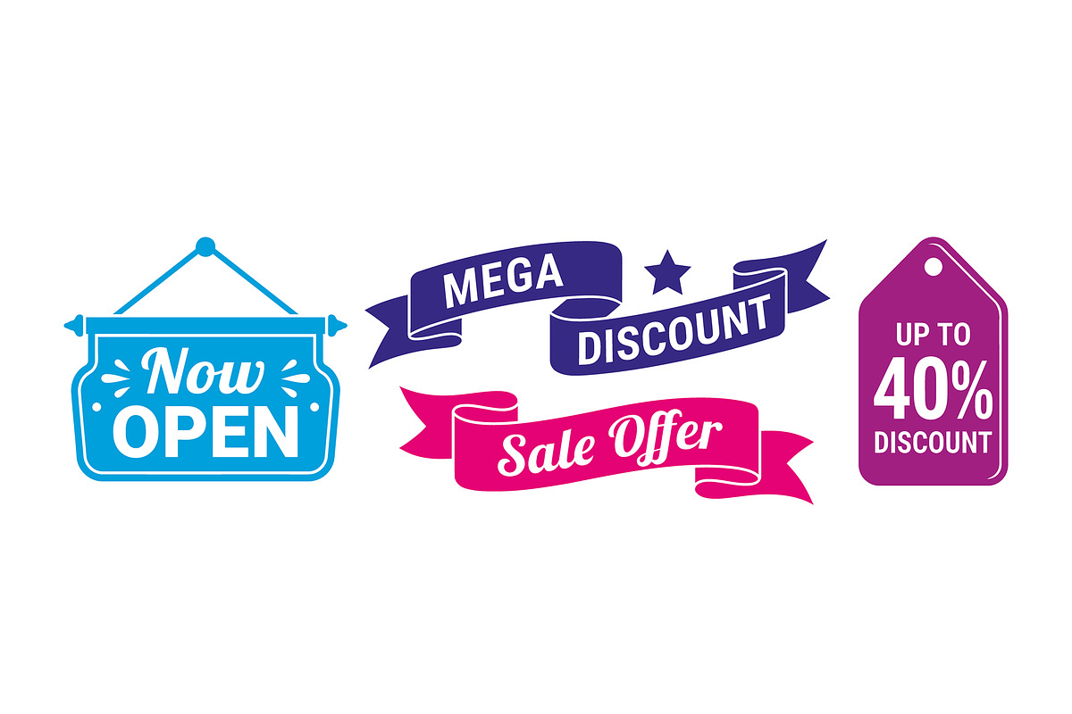Store Open Discount Offer Tag Vector, an Object Graphic by zahidhossainalif (Photo 2 of 3)