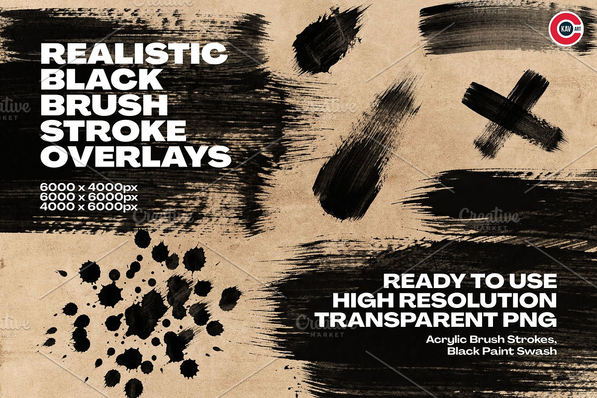Realistic Black Brush Stroke Overlay, an Object Graphic by C-Kav (Photo 1 of 4)
