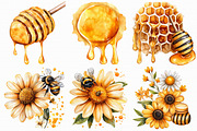 Watercolor Honey Clipart, an Illustration by Libby Wishes (Thumbnail 3 of 5)
