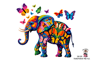 10 Colorful Floral Elephant PNG, a Graphic by Clipart Bloom (Thumbnail 8 of 12)