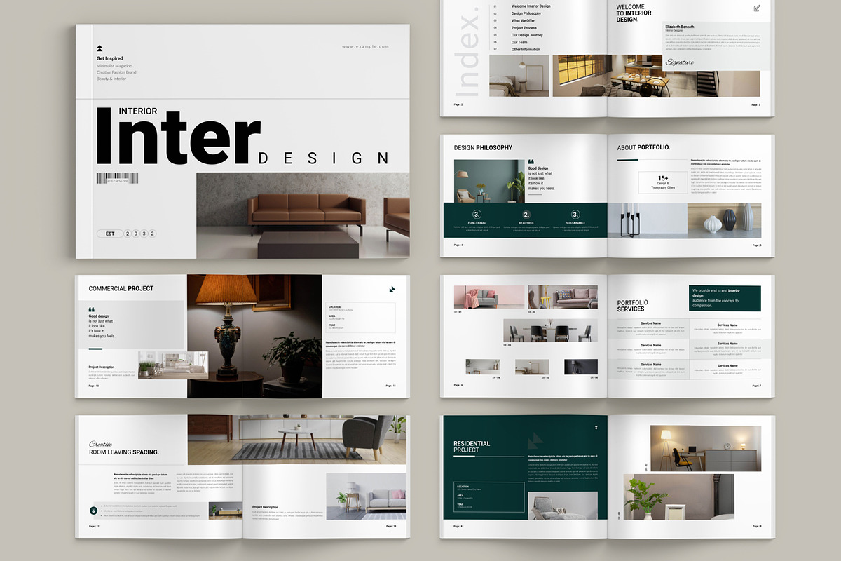 Interior Portfolio Brochure, a Brochure Template by Pixelpick (Photo 1 of 9)