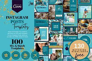 INSTAGRAM TEMPLATE - TEAL AND GOLD