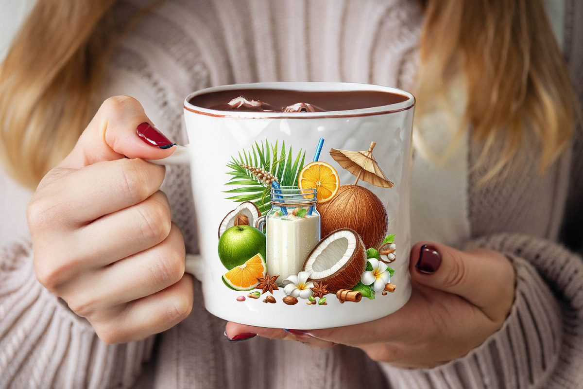 Coconut Drink Sublimation Clipart Bu, an Illustration by SVGArt (Photo 8 of 8)