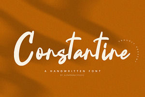 Constantine - Handwritten Font, a Handwritten Font by Alpaprana
