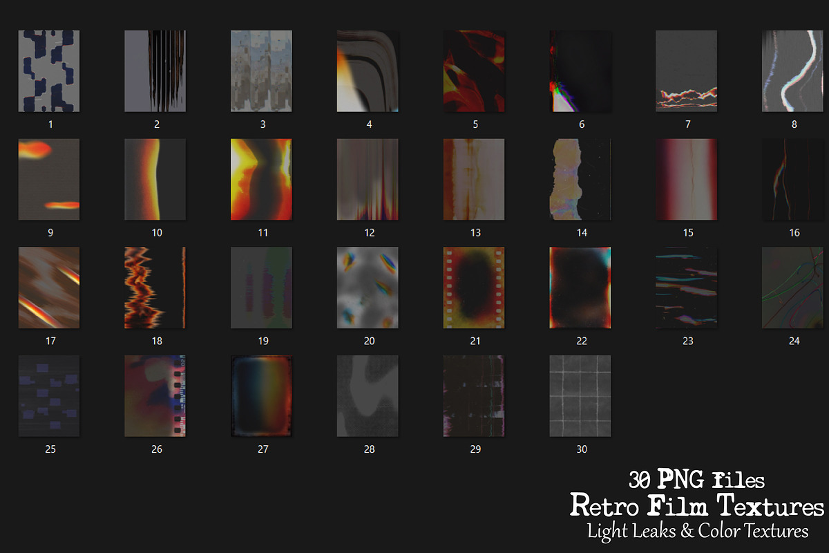 Retro Film Textures 30 Overlays PNG, a Texture Graphic by DreamoraArt (Photo 5 of 16)