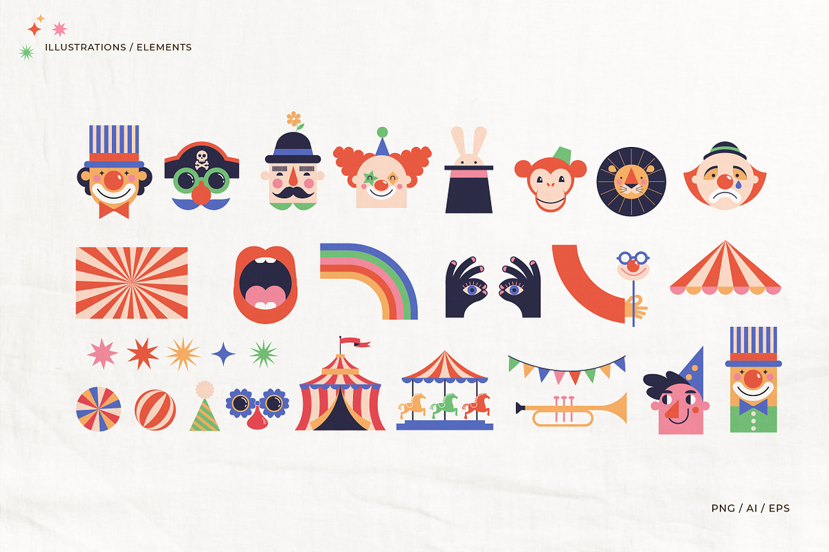 Geometrical Circus illustrations, a Decorative Illustration by Marish (Photo 9 of 10)
