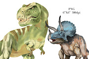 Dinosaur Watercolor Clipart, an Animal Illustration by NKTKNS (Thumbnail 5 of 6)