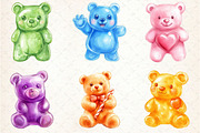 Gummy Bear Watercolor Clipart, an Illustration by Rose Art (Thumbnail 2 of 4)