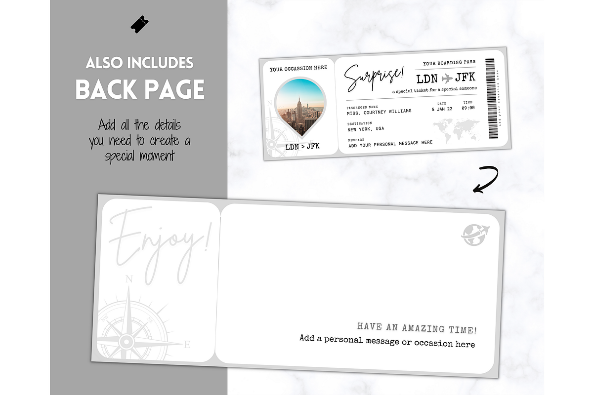Boarding Pass Template, EDITABLE, a Templates & Theme by Templatables (Photo 3 of 8)