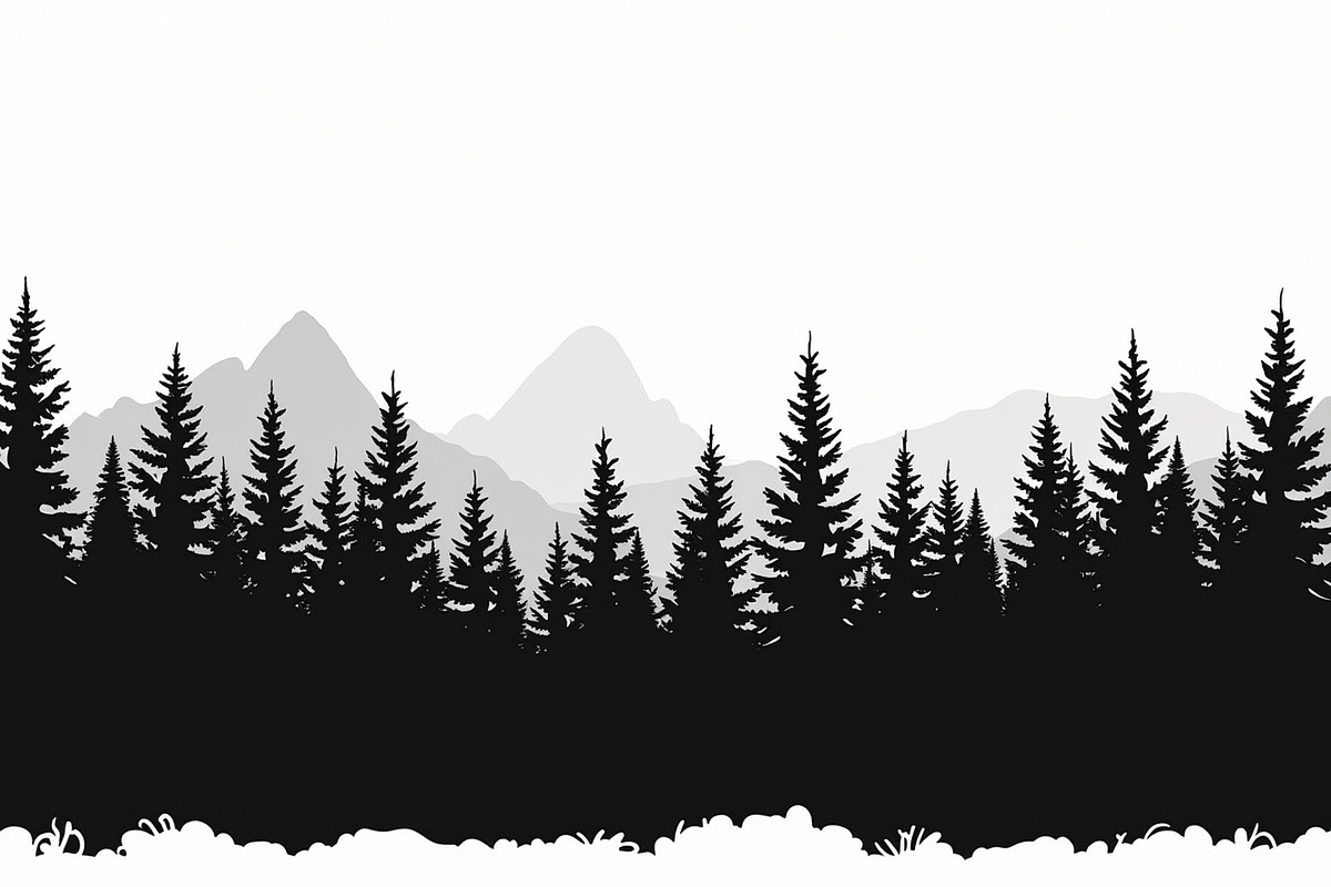 Pine Forest Silhouette Bundle, a Graphic by balal (Photo 7 of 16)