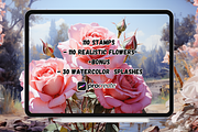 110 + Flowers Stamps for Procreate, a Brushes & More by Torus1 (Thumbnail 8 of 8)
