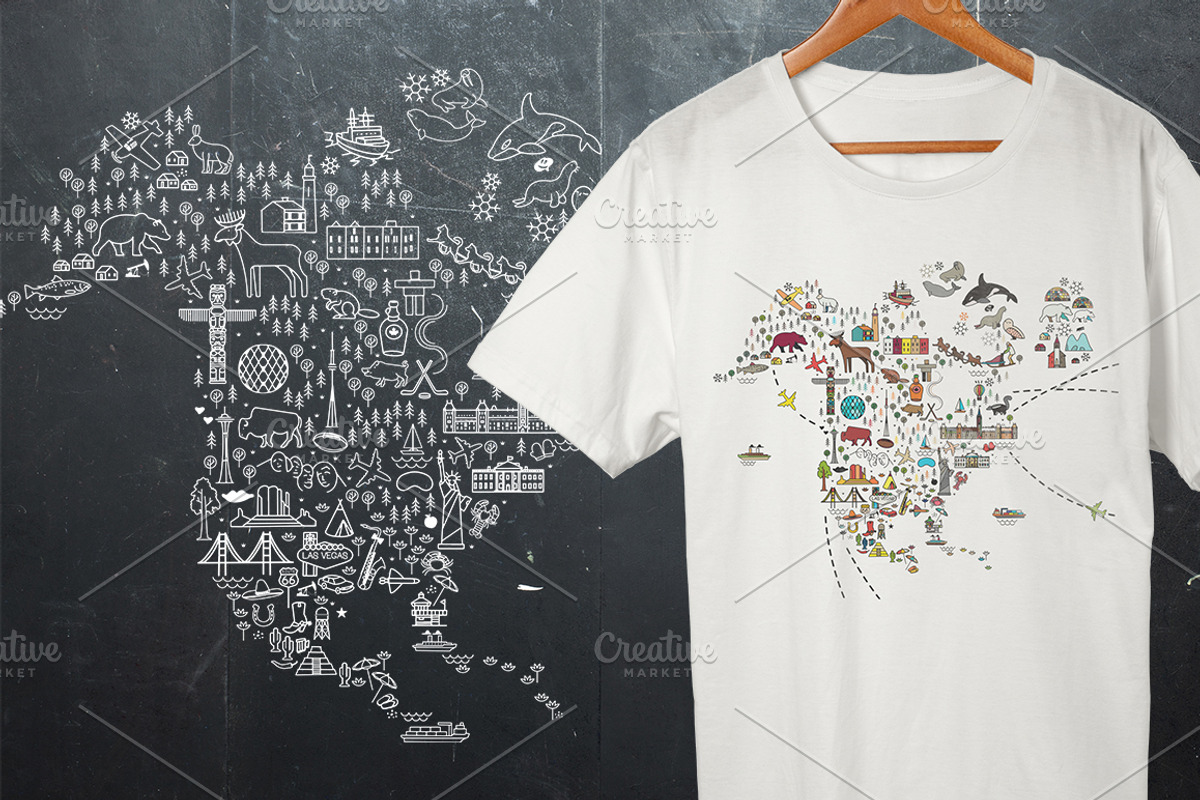 North America Travel Guide, an Animal Illustration by Moloko88