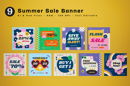 Summer Sale Banner, an UI Kit Template by graphicook