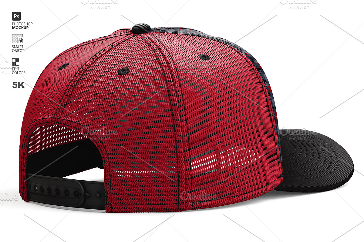 Trucker Hat Mockup – Back View PSD, a Hat Mockup by LESZ Design (Photo 6 of 10)