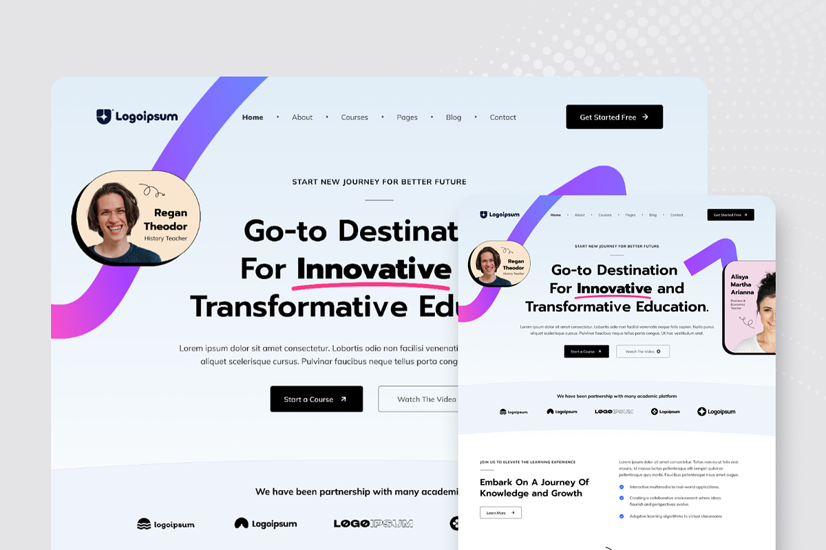 Uennis School Education Landing Page, a Landing Page Template by SquidPixey (Photo 2 of 5)