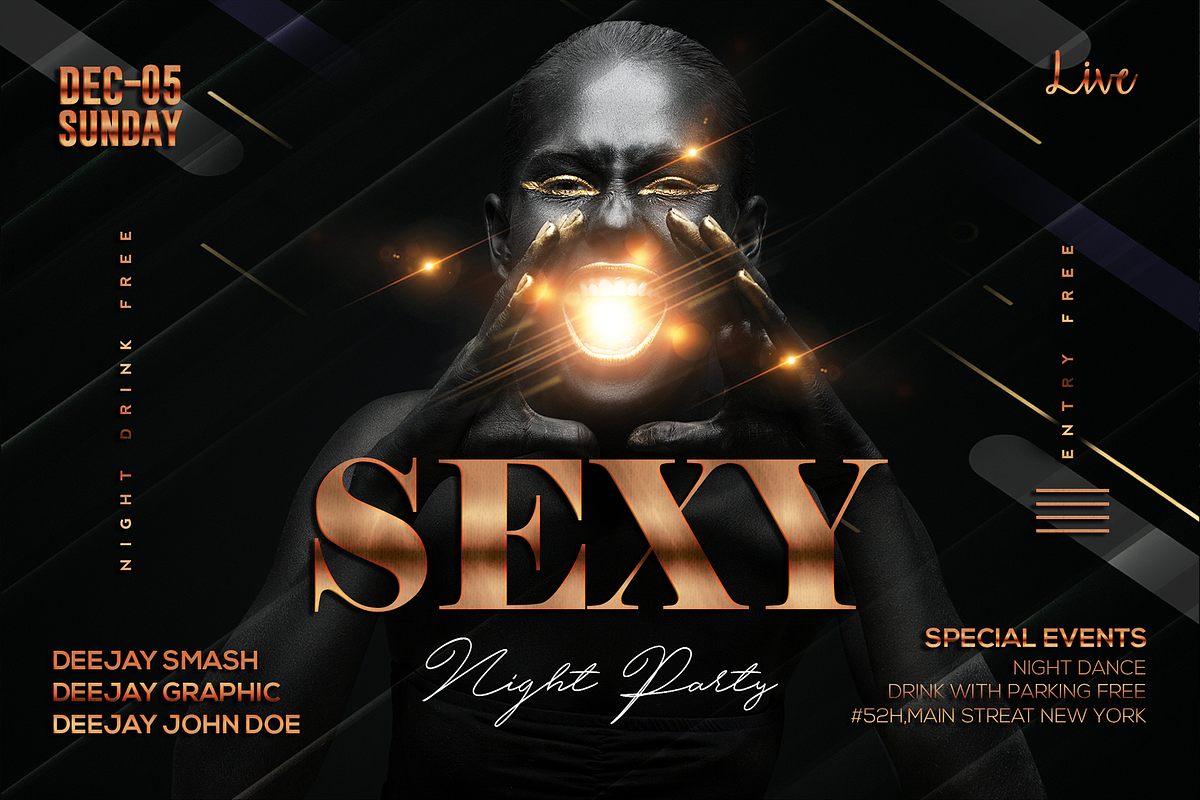Sexy Night Party Flyer, a Flyer Template by VaaniDesigns