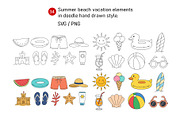 Summer Beach Vacation Elements., a Seasonal Illustration by kaisorn (Thumbnail 1 of 3)