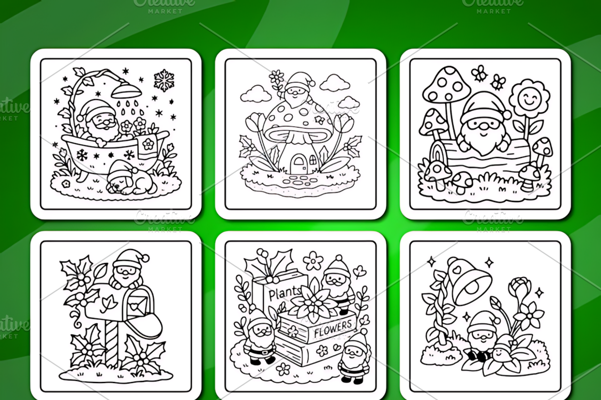 Christmas Santa Xmas Cozy Coloring, a Seasonal Illustration by Coco Bloom (Photo 2 of 4)