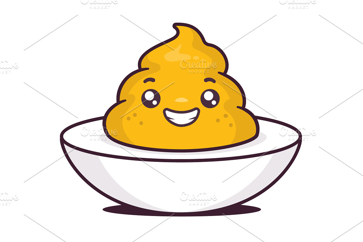 Deviled Egg Kawaii, a Food Illustration by Vector Kitchen by Zoljo