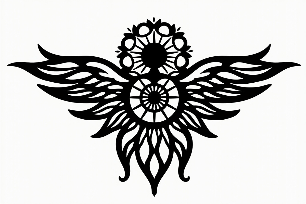 Ornate Angel Silhouette Graphic, an Illustration by Designs_River (Photo 8 of 9)