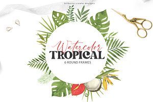 Watercolor Tropical Art Set