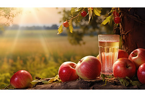 fruit apple juice drink orchard ai, a Food & Drink Photo by pikepicture