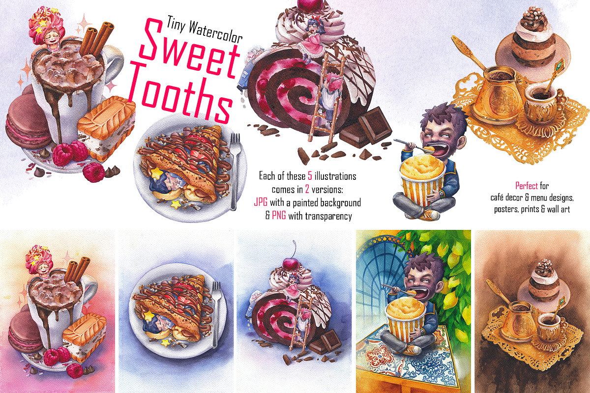Confectionery watercolor collection, a Food Illustration by Ekaterina Glazkova (Photo 4 of 8)