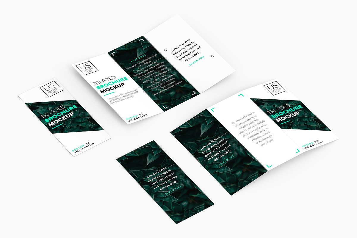 Tri Fold Brochure Mockup, a Print Template by UnicDesign (Photo 1 of 11)