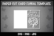 6 Floral Happy Birthday cards, a Graphic by Reddish Design (Thumbnail 2 of 7)