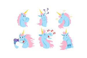 Cute Unicorns Cartoon Characters