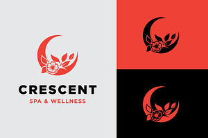 Crescent Moon with flower logo, a Branding & Logo Template by funpixel